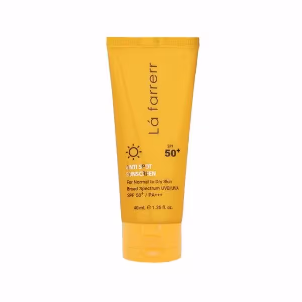 کرم ضد آفتاب و ضد لک SPF50 لافارر مناسب پوست های خشک و معمولی حجم 40 میلی لیتر – بی رنگ