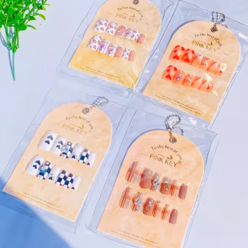 ناخن مصنوعی نگین دار  جین 12 تایی عمده