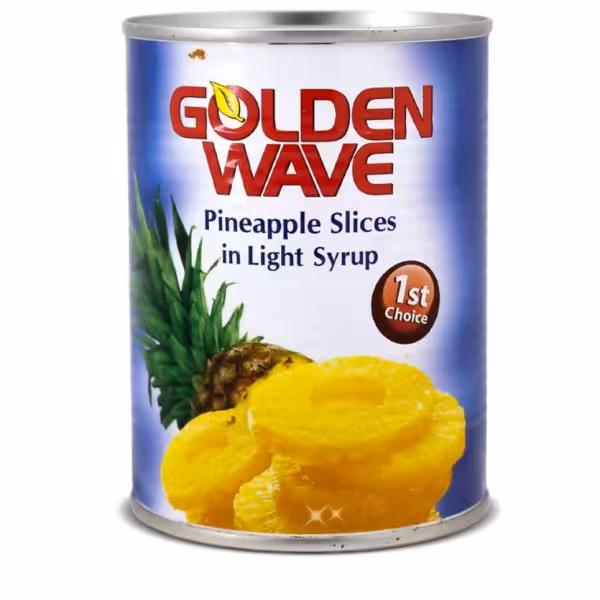 کمپوت اناناس Golden wave حجم 565 گرم  ساخت تایلند
