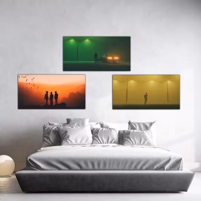 تابلو شاسی 3 تکه طرح مدرن گل لاله کد 76784