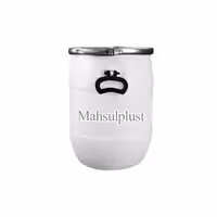 بشکه پلاستیکی 40 لیتری دسته گوشواره ای با تسمه فلزی سفید