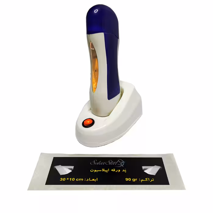 دستگاه موم گرم کن و ذوب وکس خشابی سولار استار مدل 402 به همراه پد اپیلاسیون بسته 10 عددی