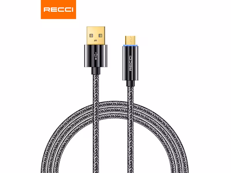 کابل شارژ میکرو یو اس بی قطع کن دار یک متری رسی Recci RS03M micro USB switch charging cable