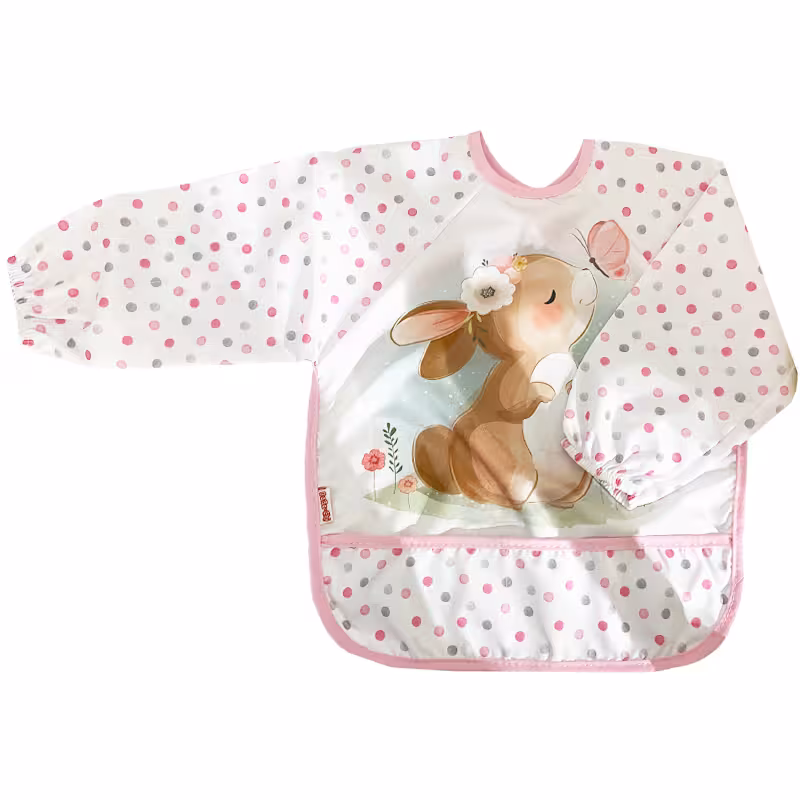 پیش بند لباسی آستین دار طرح خرگوش و پروانه Bebechi