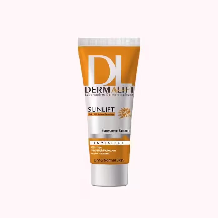 کرم ضدآفتاب SPF50 پوست خشک درمالیفت ( بیرنگ )