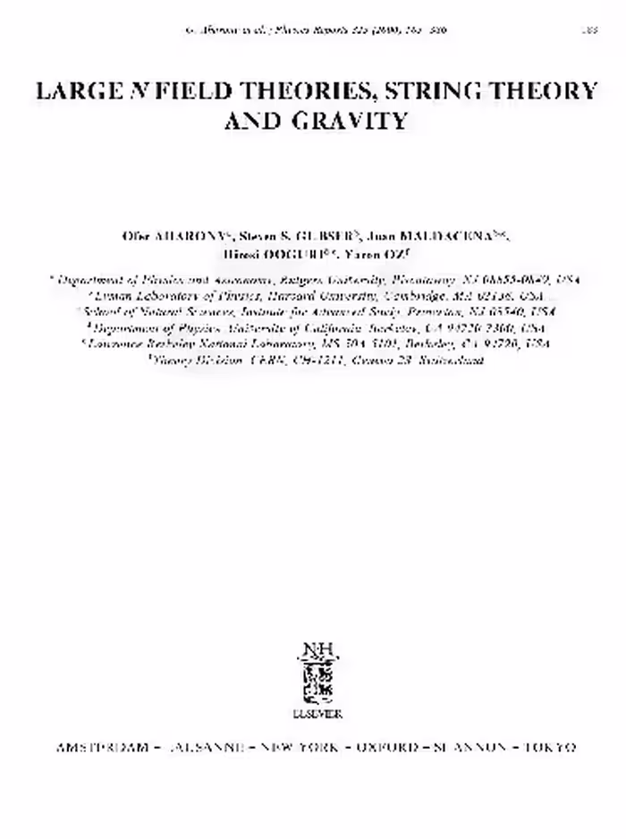 خرید و دانلود نسخه کامل کتاب Large N field theories, string theory and gravity