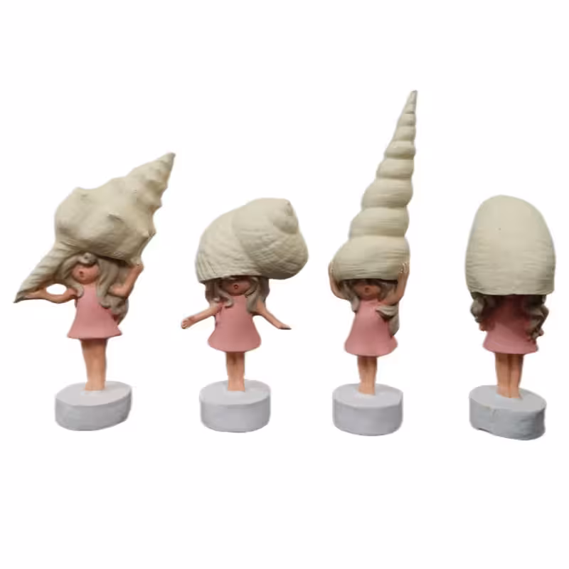 مجسمه دختر صدفی مجموعه 4 عددی