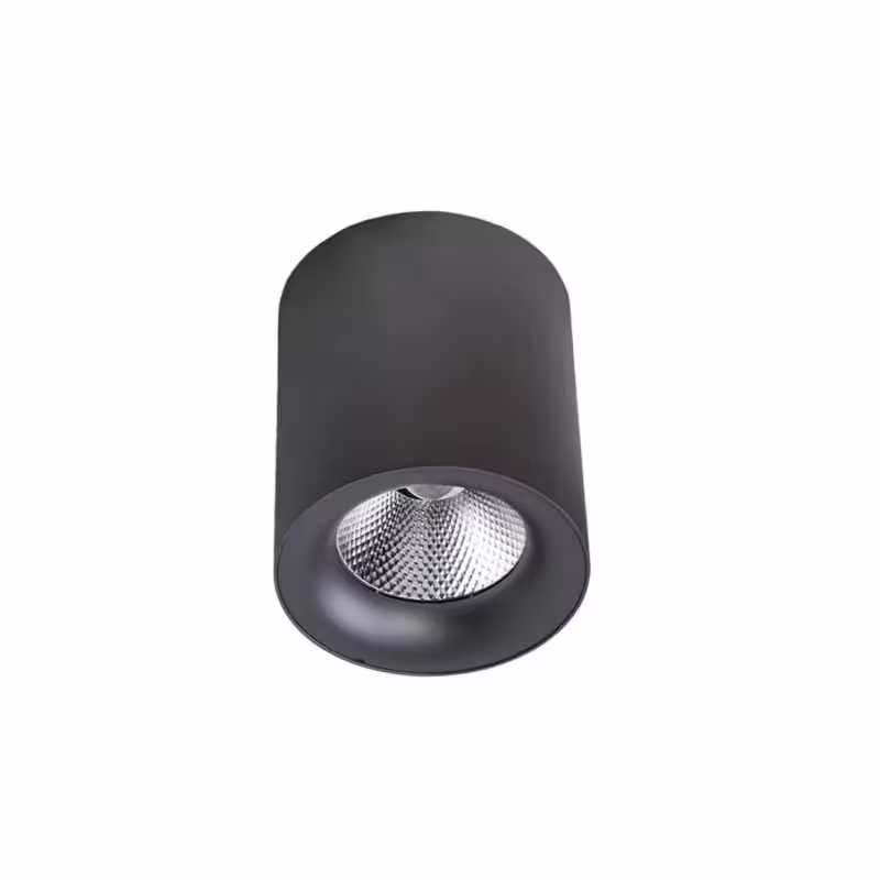 چراغ هالوژنی سقفی روکار LED استوانه‌ای فلزی پرنور مدرن لوکس نمایشگاهی بدنه مشکی ضد آب 30 وات FEC کد 530