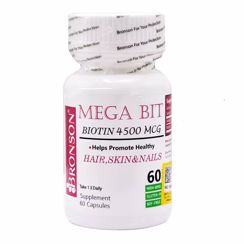 کپسول بیوتین مگابیت 4500 میکروگرم برونسون 60 عدد