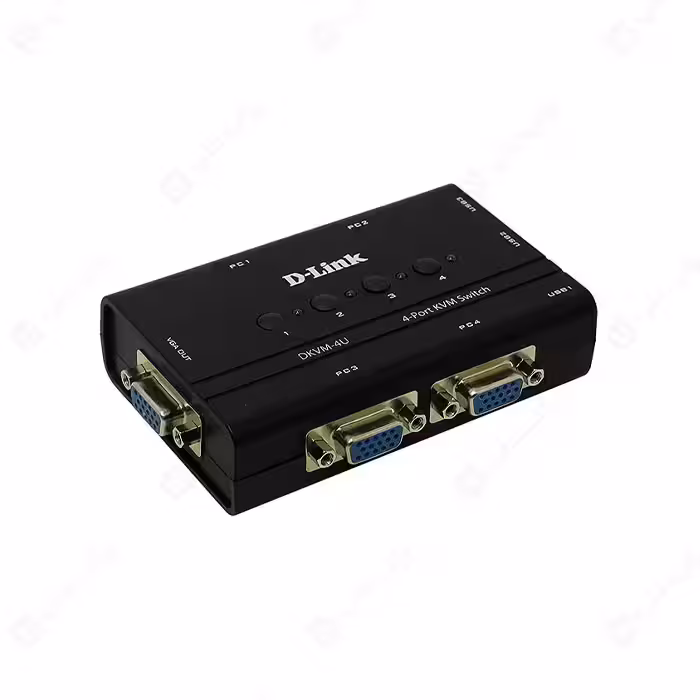 کی وی ام سوئیچ 4 پورت VGA همراه کابل دی لینک مدل DKVM-4U