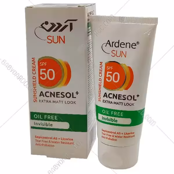 کرم ضد آفتاب بی رنگ  فاقد چربی آکنه سل پلاس SPF50 آردن سان