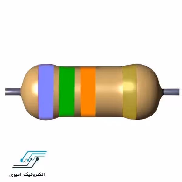 مقاومت 75 کیلو اهم 3 وات 5 درصد