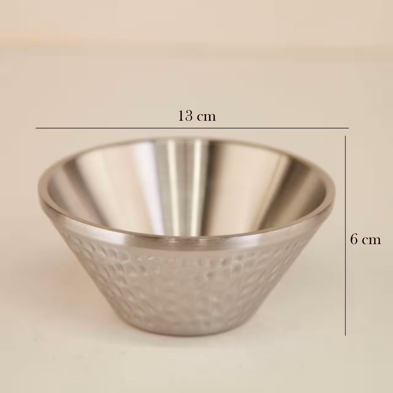 کاسه مخروطی چکشی سیلور مات کوچک آسا