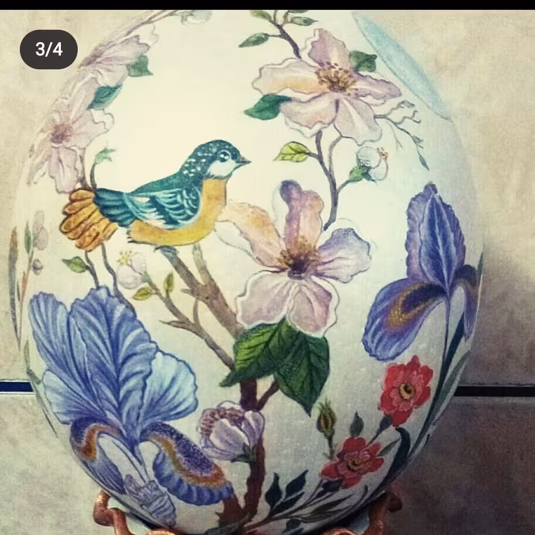 تخم شترمرغ نقاشی 