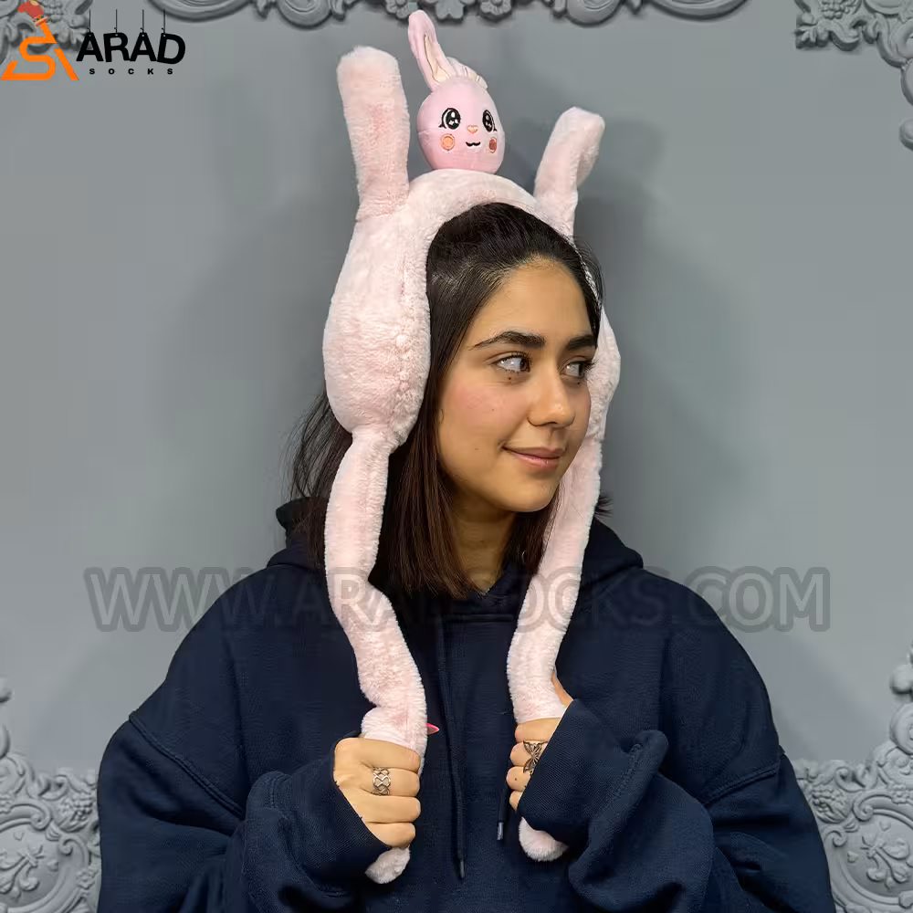 گوش گیر پمپی خرگوش صورتی