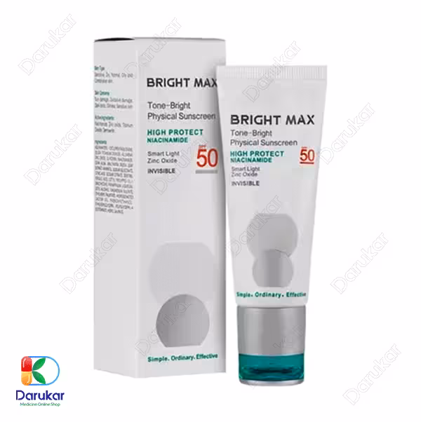 کرم ضد آفتاب فیزیکال برایت مکس مدل تن برایت SPF50 حجم 40 میلی لیتر
