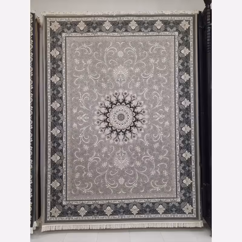 فرش ماشینی 12متری 700شانه کاشان نقشه زیبای تلناز مناسب جهیزیه