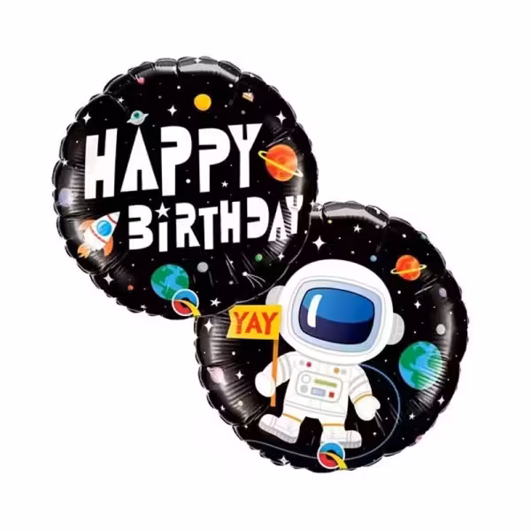 بادکنک فویلی طرح happy birthday فضایی(محصول یک عددی)