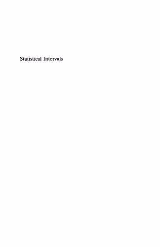 خرید و دانلود نسخه کامل کتاب Statistical Intervals: A Guide for Practitioners