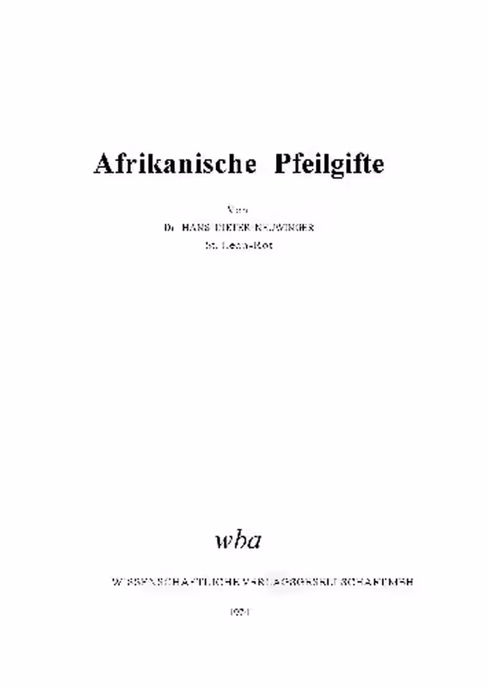خرید و دانلود نسخه کامل کتاب Afrikanische Pfeilgifte