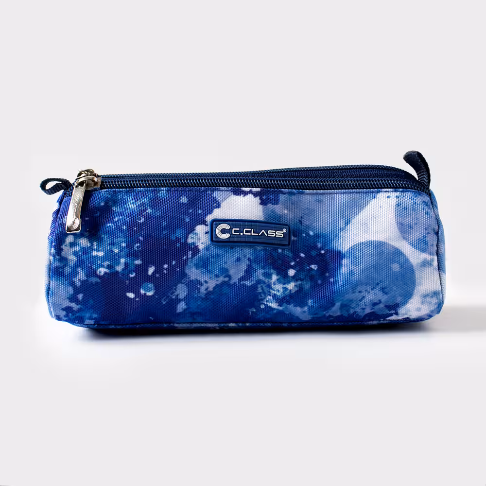 جامدادی پارچه ای سه زیپ آبی کاربنی سی کلاس (C.CLASS)