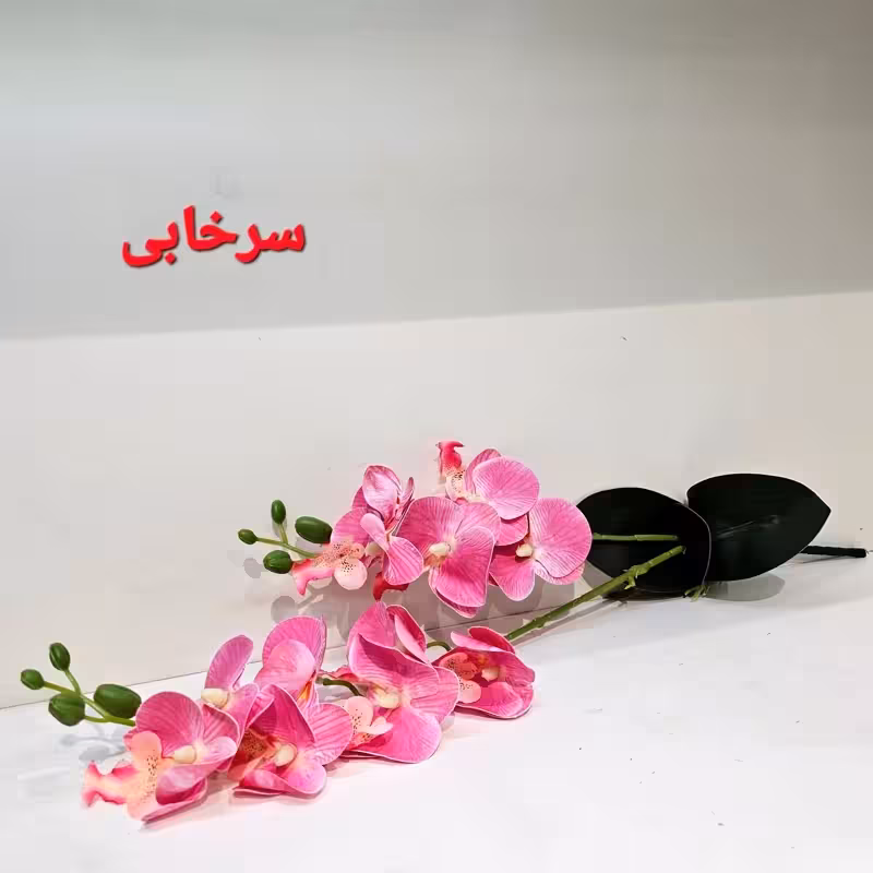 گل مصنوعی ارکیده دو شاخه به همراه برگ ارکیده (عالیجناب) | amazonchi