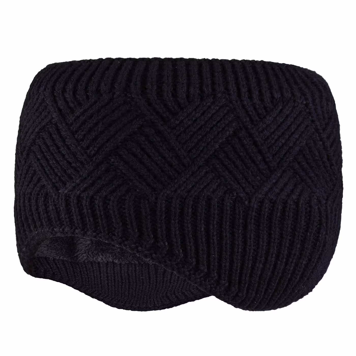 هدبند بافتنی مدل کج راه گوشی دار داخل خز