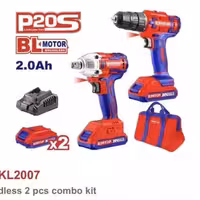 پک دو قلو دریل شارژی و بکس شارژی 20 ولت براش لس امتاپ مدل ECKL2007