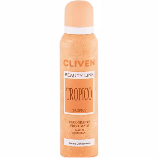 اسپری بدن بدون آلومنیوم کلیون با رایحه تروپیکو – خوشبوکننده و ضد بو Cliven Beauty line tropico deodorante Spray