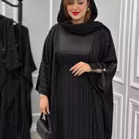 پیراهن مهمانی زنانه نخ پنبه مدل عبایی حسنا