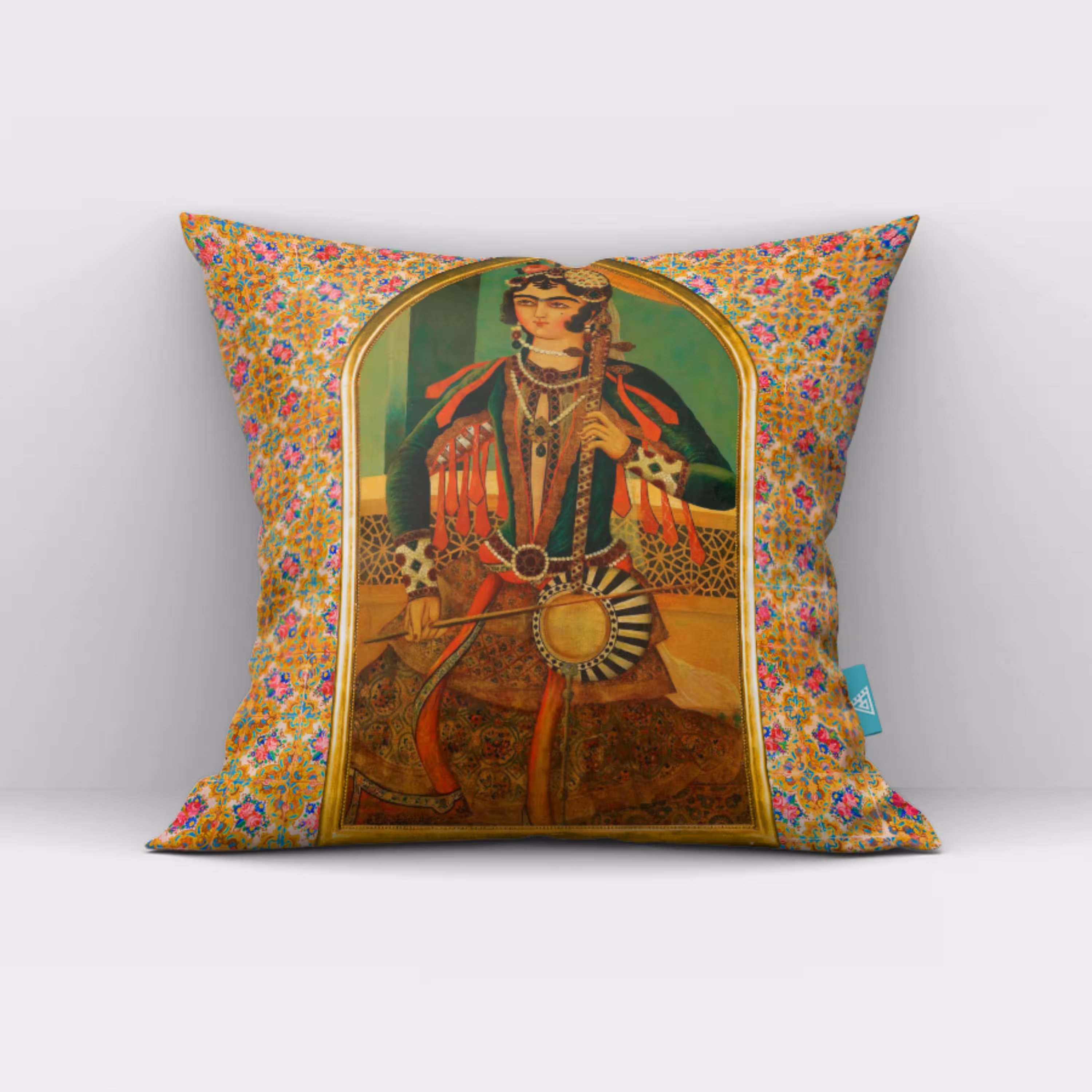 کاور کوسن مخمل  40x40 طرح ساز و آواز  2آرت مان