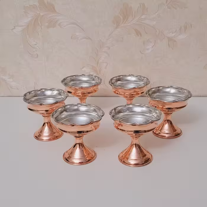 بستنی خوری مسی طرح گل مس زنجان