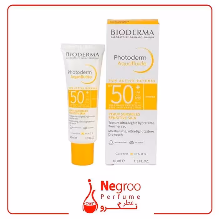 کرم ضد آفتاب بی رنگ بایودرما SPF 50 مدل Aquafluid