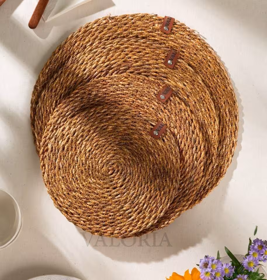 زیربشقابی گرد 35سانت حصیری