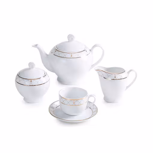 سرویس چای خوری روما چینی زرین ایتالیا اف 17 پارچه 6 نفره