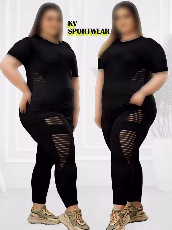 ست تیشرت شلوار نخ پنبه توردار سایز بزرگ زنانه کد 001