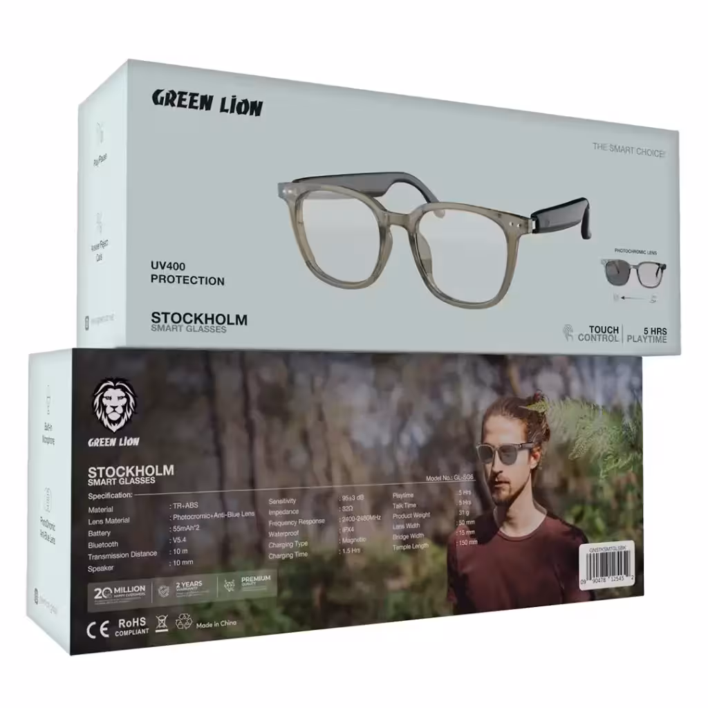 عینک هوشمند استکهلم گرین Green lion Stockholm Smart Glasses