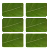 زیربشقابی طرح برگ کد 8003 بسته 6 عددی | کالا مکس