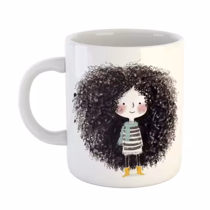 خرید ماگ-لیوان  دختر مو فرفری کد M447