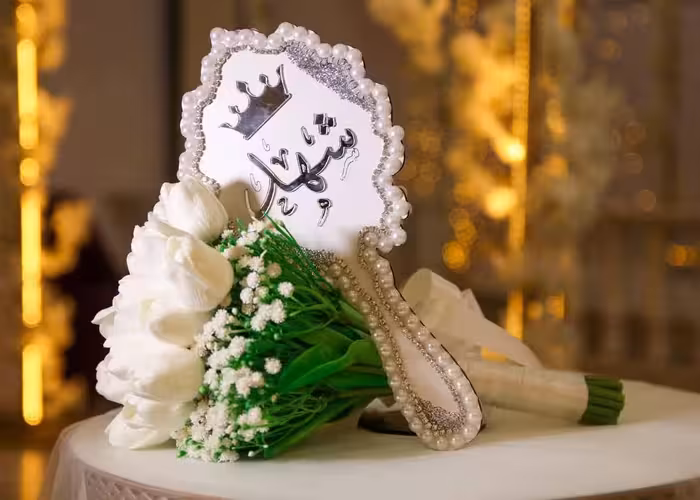 آینه لوکس دستی آینه دسته دار آینه عروس مرواریدی