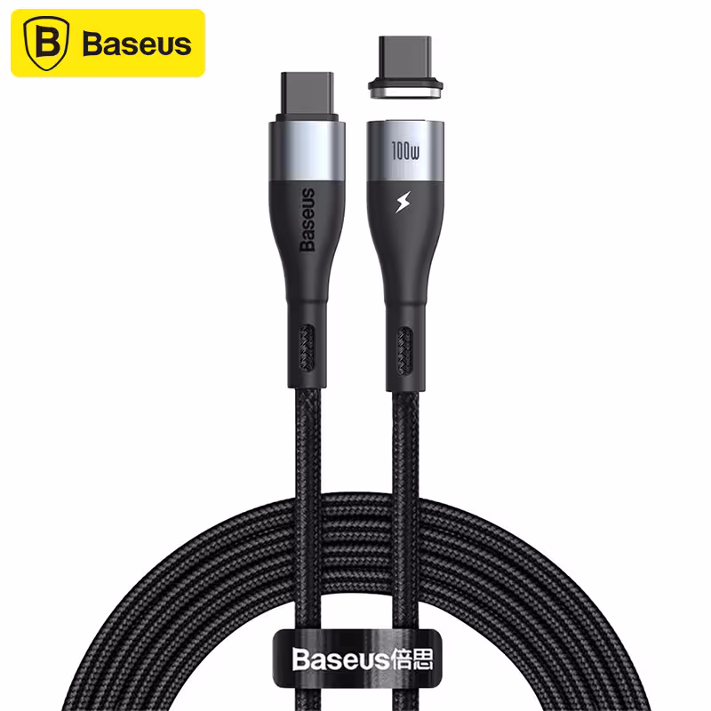 کابل مگنتی تایپ سی به تایپ سی بیسوس Baseus Zinc Magnetic CATXC-Q01