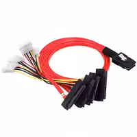 کابل تبدیل Mini SAS SFF-8087 به 4 پورت SFF8482 29Pin   برق 4 پین مدل SM81 - ایپکی