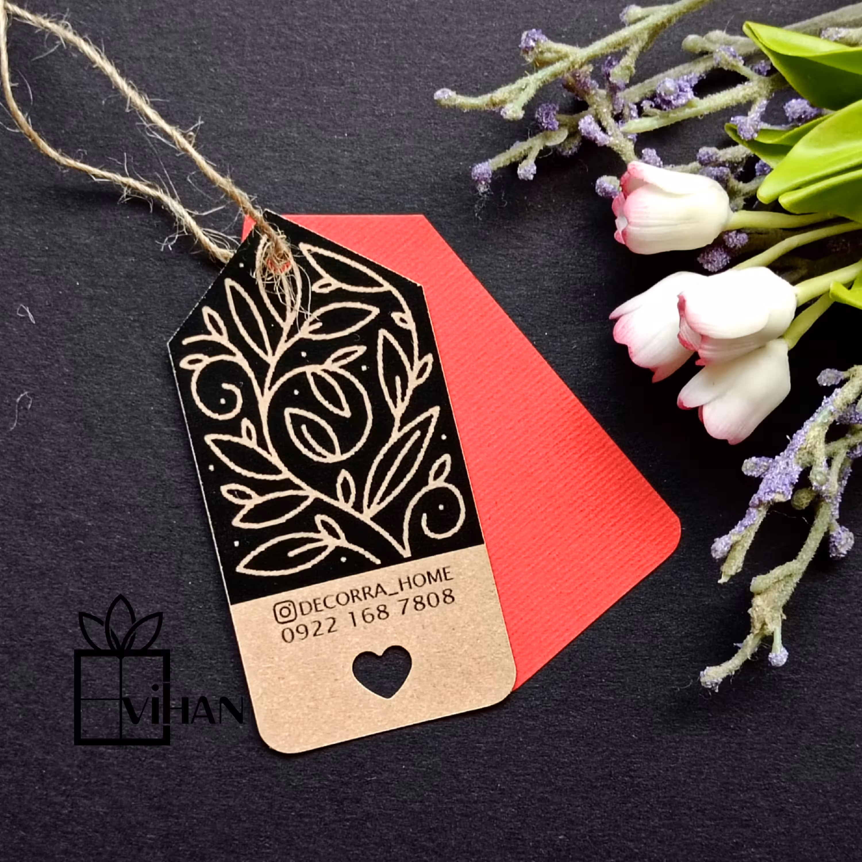  طراحی و چاپ تگ سفارشی  بسته ی 50 تایی