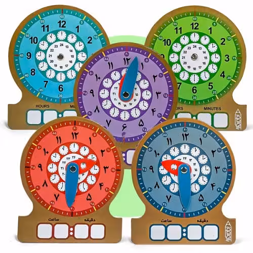 ساعت آموزشی وایت بردی دو رو بسته 1 عددی