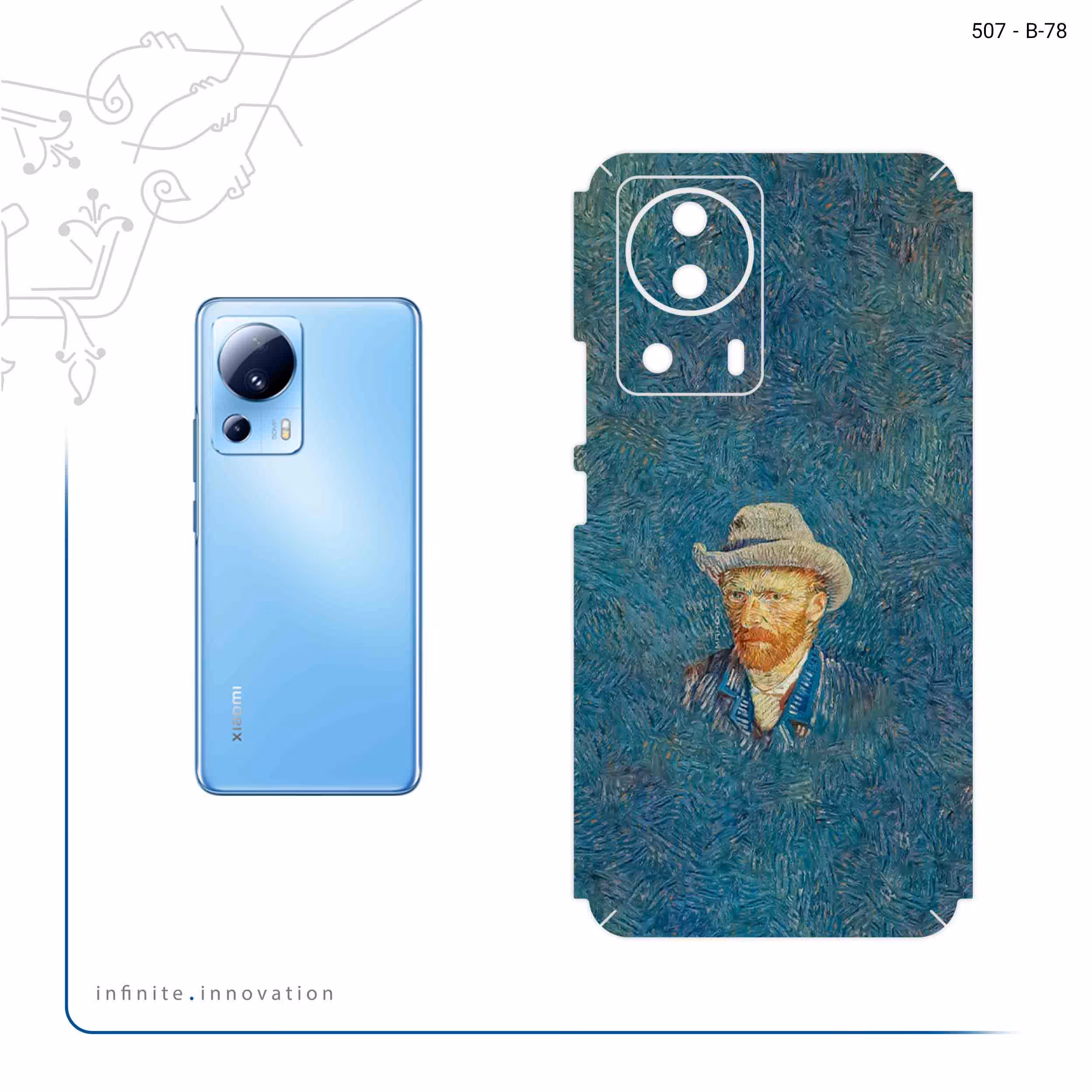 برچسب پوششی ماهوت مدل Self portrait with a gray felt hat مناسب برای گوشی موبایل شیائومی 13 Lite