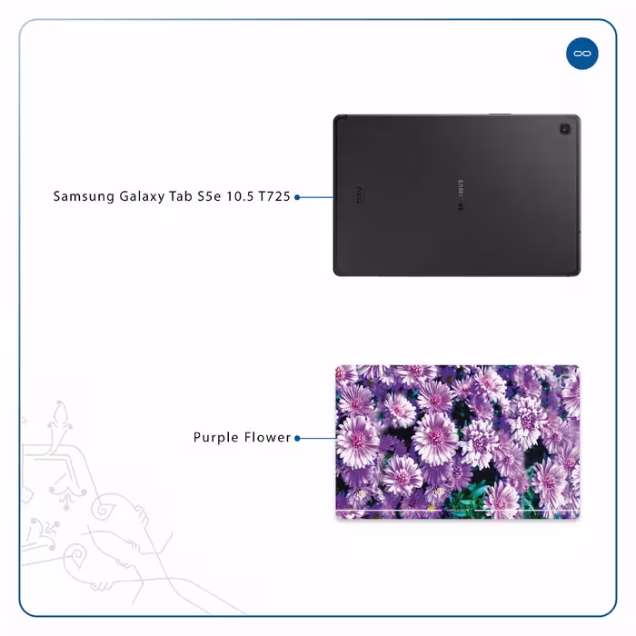 برچسب پوششی ماهوت مدل Purple-Flower مناسب برای تبلت سامسونگ Galaxy Tab S5e 10.5 2019 T725