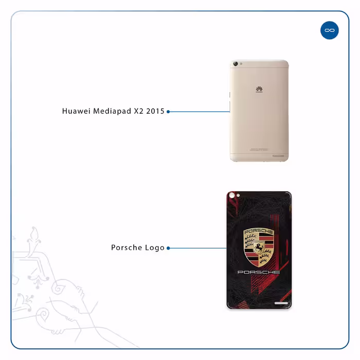 برچسب پوششی ماهوت مدل Porsche-Logo مناسب برای تبلت هوآوی Mediapad X2 2015