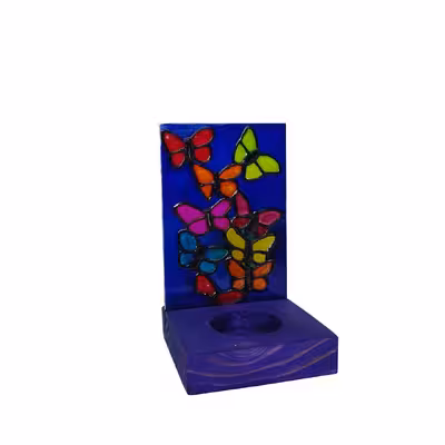 جا شمعی ویترای طرح پروانه مدل 007