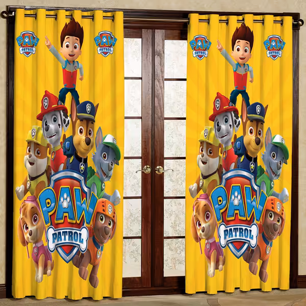 پرده مدل سگ های نگهبان مخمل پانچی کد 374 سایز 200x140 سانتی متر