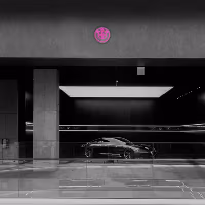 چراغ دیواری نئون دیزاین طرح Bmw_PN